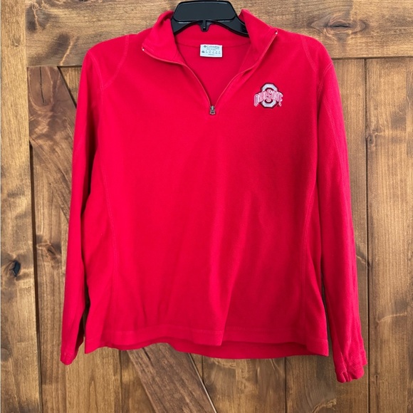 Ohio State Columbia‎ fleece Red Quarter-Zip Pullover size large - Picture 1 of 3